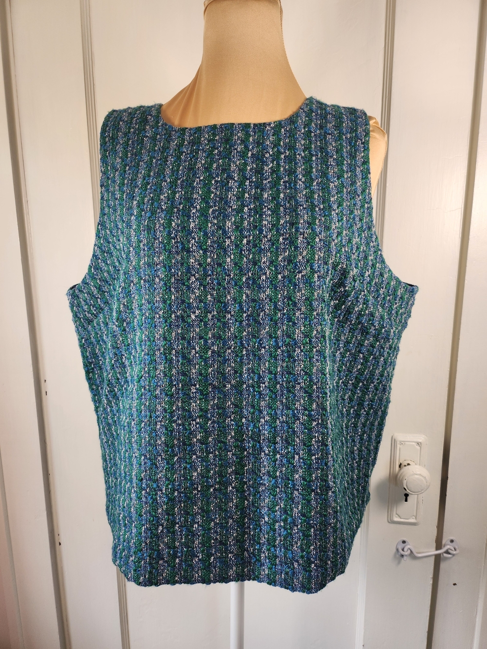 J. Crew Tweed Shell Blue/Green XXL